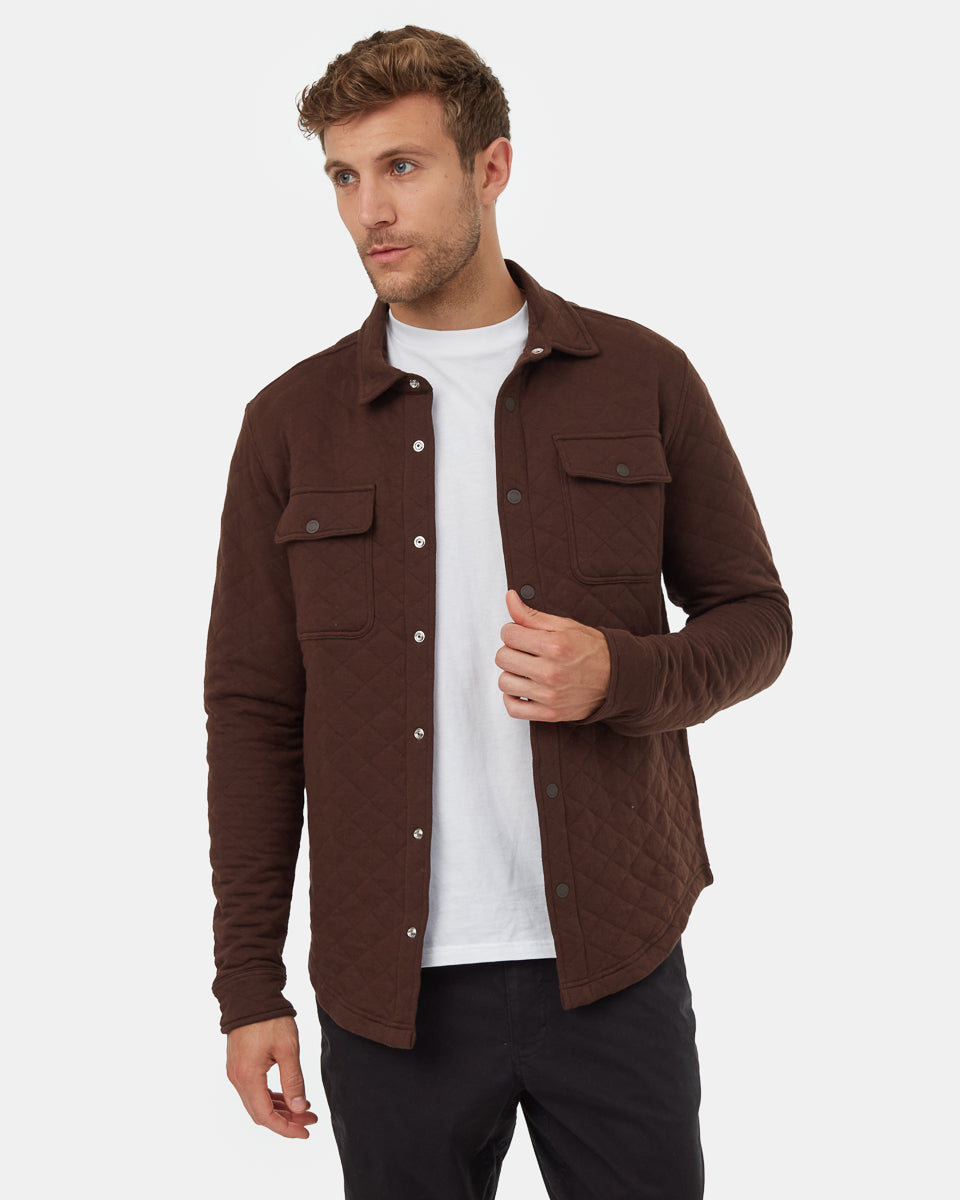 Tentree Men's Quilted Colville Overshirt - Dark Oak