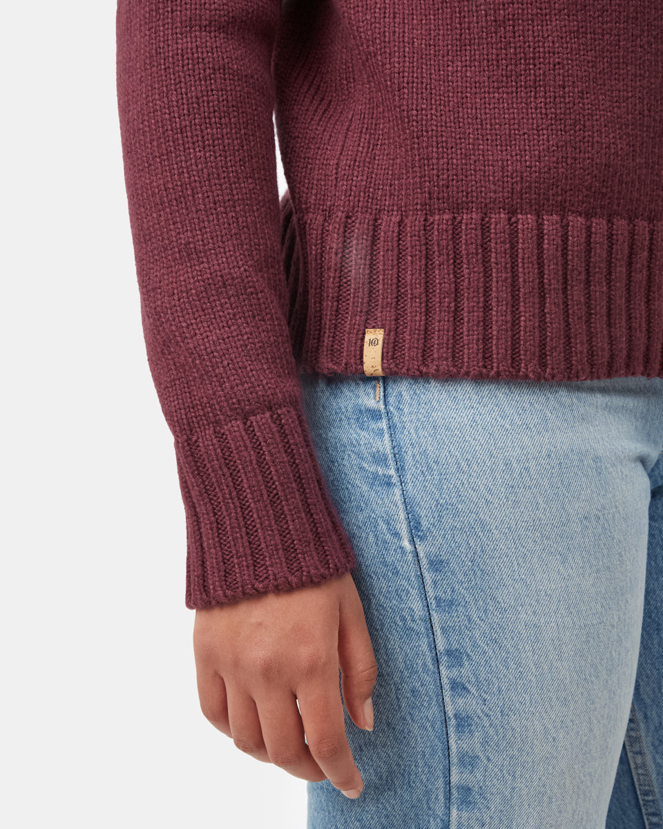 Tentree Women's Highline Wool Turtleneck Sweater - Fig