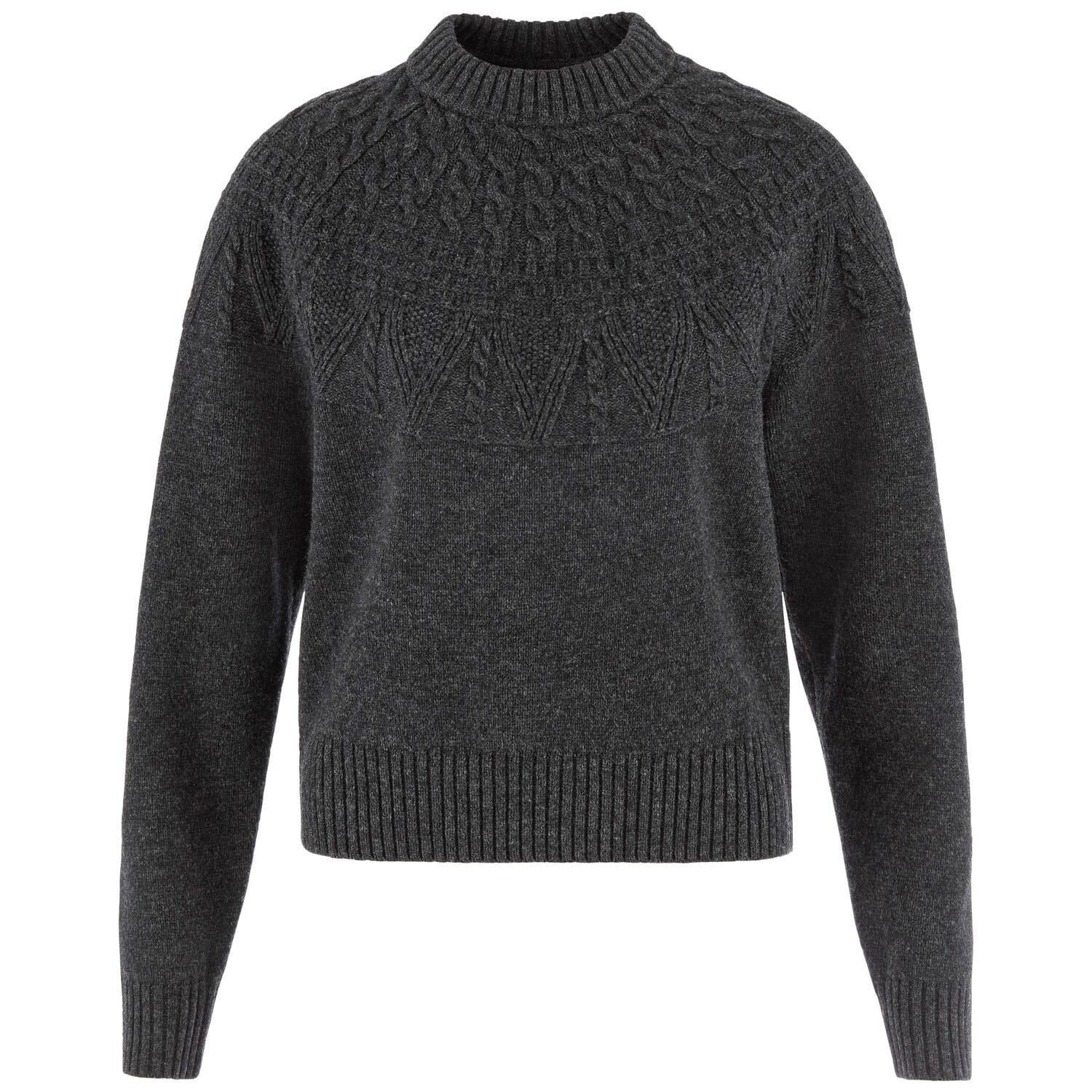 Fjallraven Ovik Solid Jacquard Knit Sweater - Women's - Dark Grey