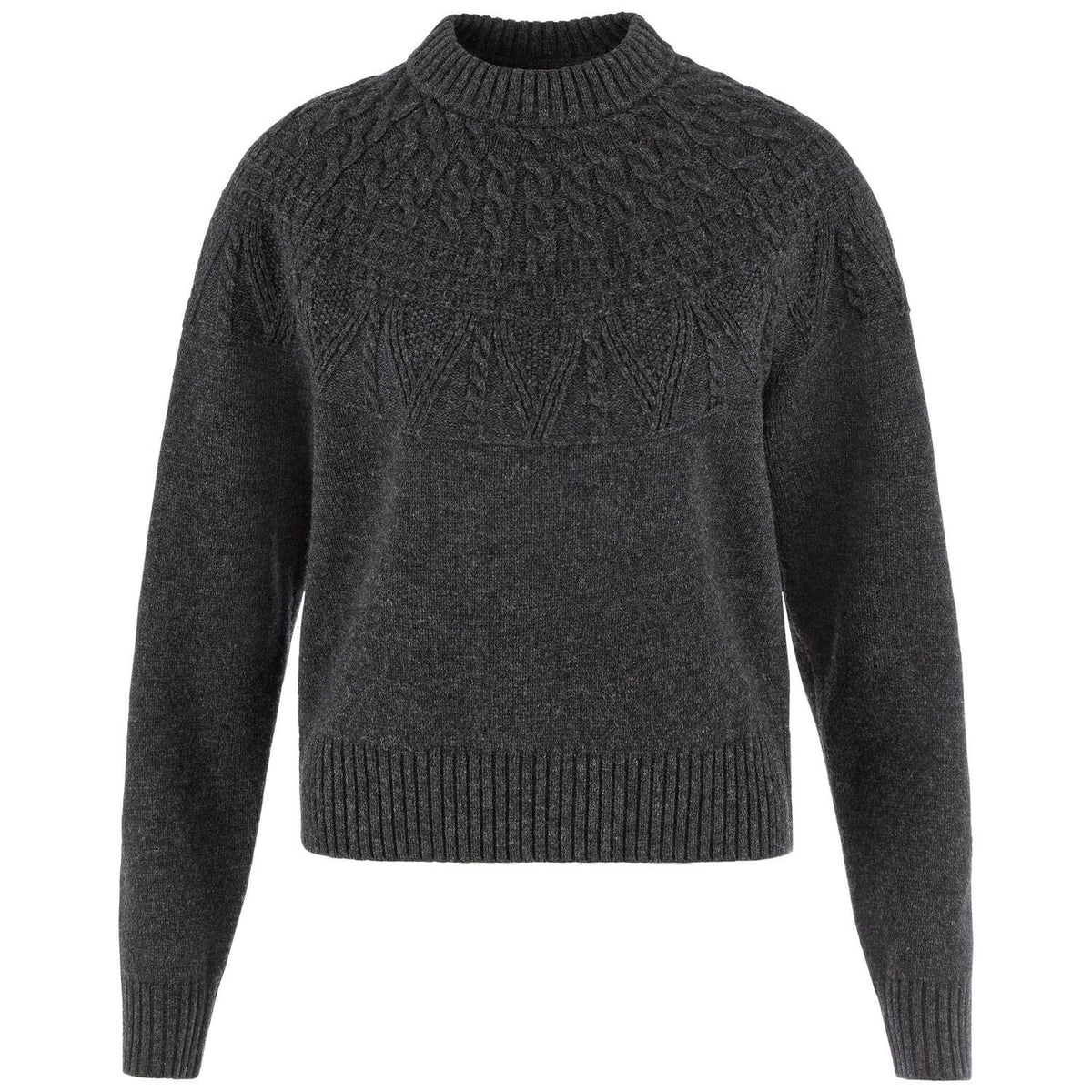 Fjallraven Ovik Solid Jacquard Knit Sweater - Women's - Dark Grey