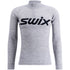 Swix RaceX Merino Half-Zip Base Layer Top - Men's - Light Grey Melange/Dark Navy
