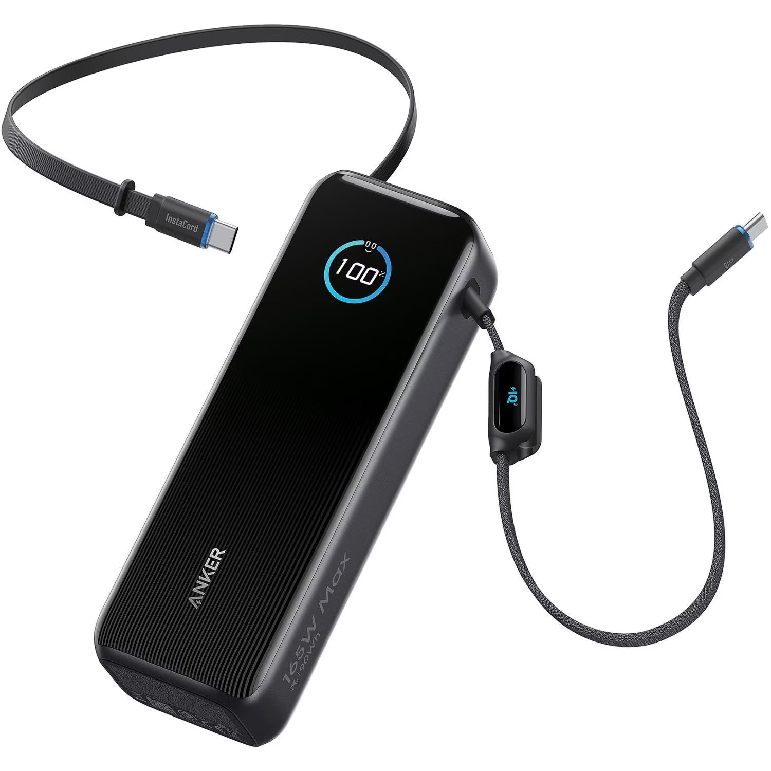 Anker Laptop Power Bank (25K, 165W, Built-In and Retractable Cables) - Black