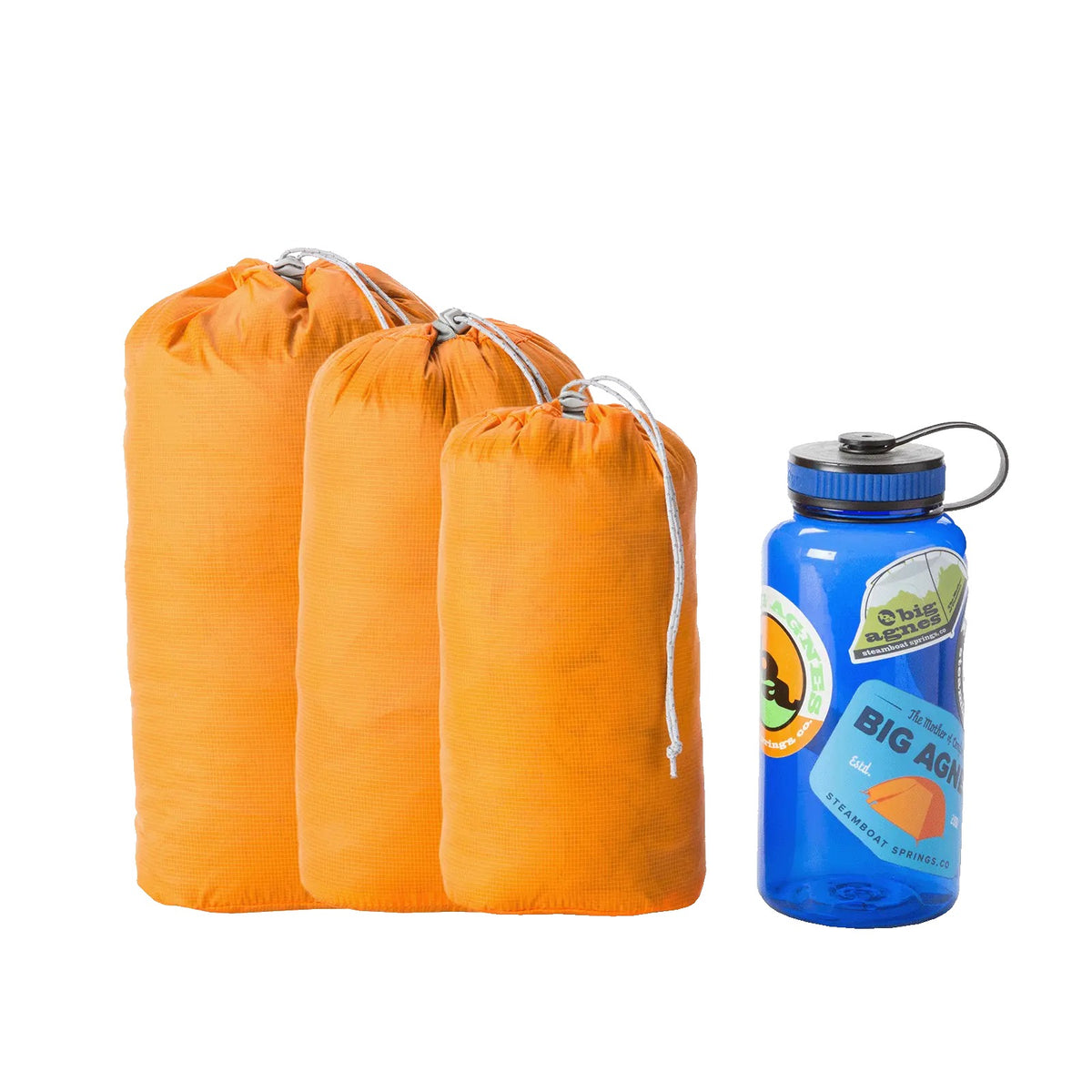 Big Agnes Essentials Stuff Sack - Package of 3 - Tangelo - Big Agnes Essentials Stuff Sack - Package of 3 - Tangelo