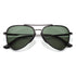 Sunski Astra Polarized Sunglasses - Black Forest - Aviator sunglasses with black frame and green lenses on a white background