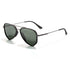 Sunski Astra Polarized Sunglasses - Black Forest - Black sunglasses with green lenses on a white background