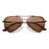 Sunski Astra Polarized Sunglasses - Tortoise Amber - Brown sunglasses with a gold frame on a white background