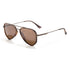 Sunski Astra Polarized Sunglasses - Tortoise Amber - Brown sunglasses with metal frame on a white background