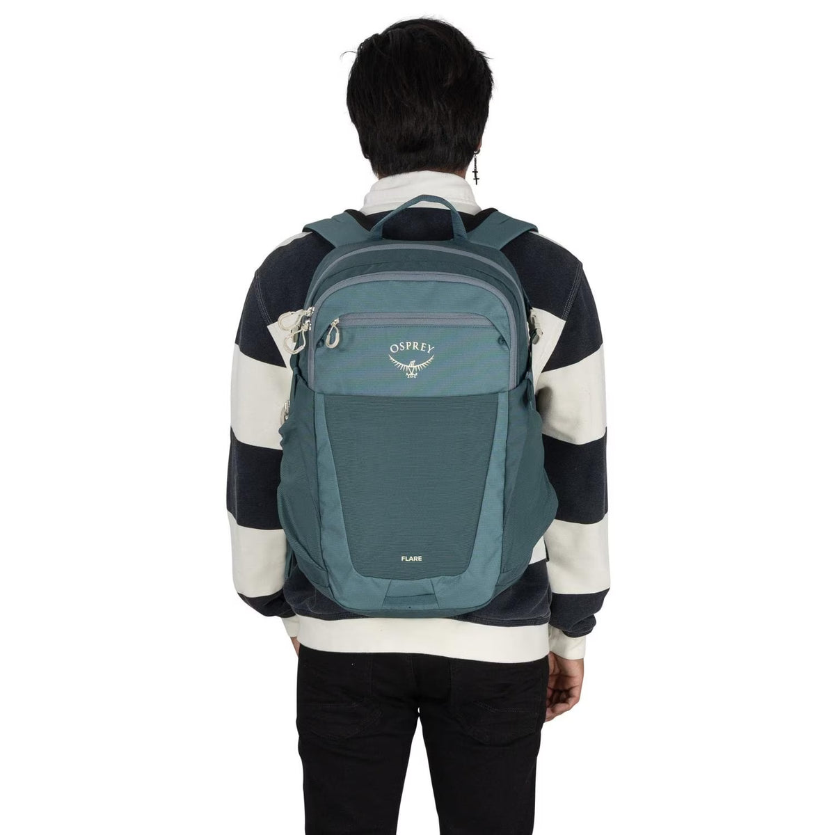 Osprey Flare Pack - Cascade Blue/Torrent Blue - On Body Image of color Cascade Blue/Torrent Blue