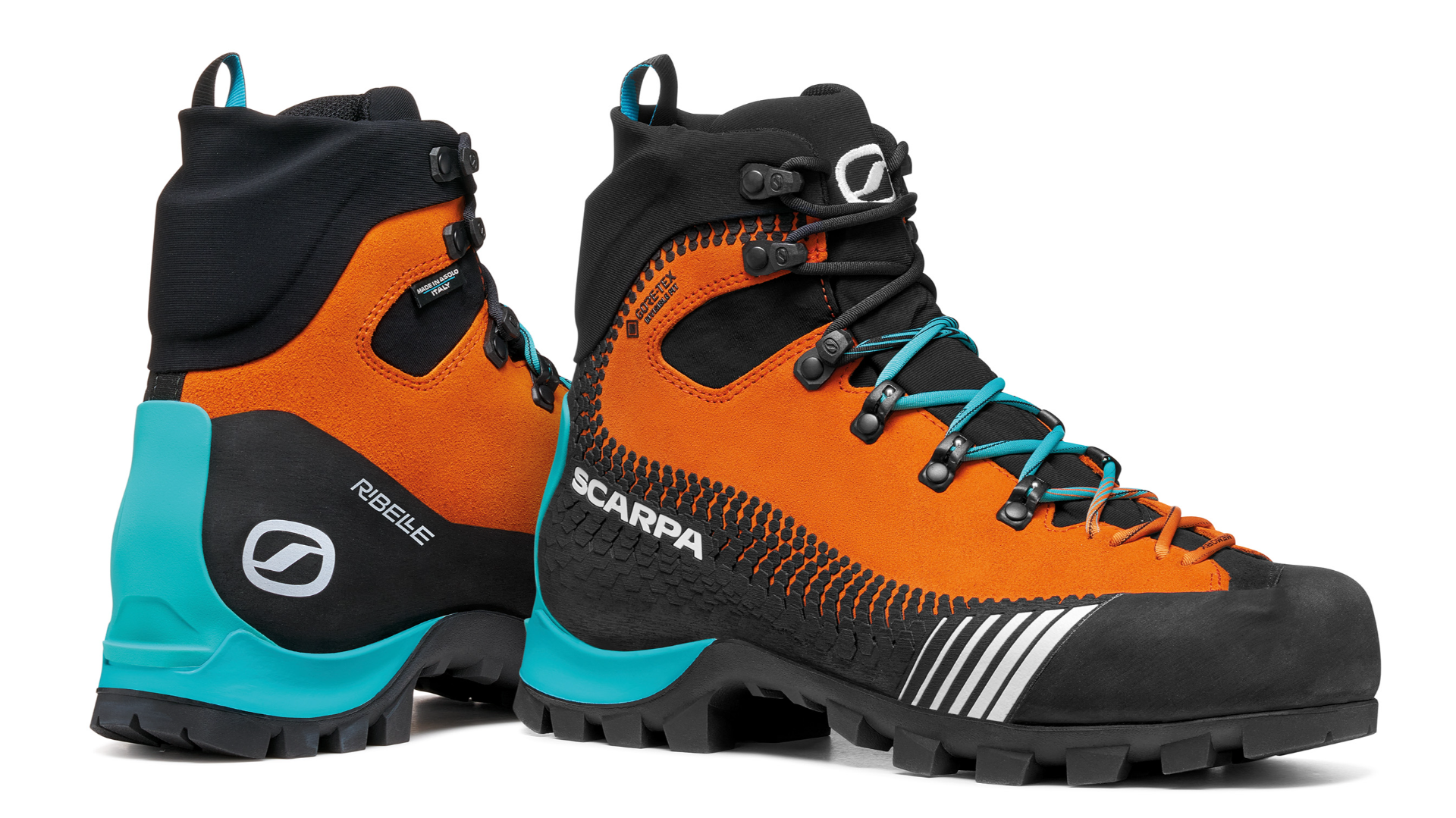 SCARPA Ribelle GTX 2027 mountaineering boots, manufacturer front and rear views