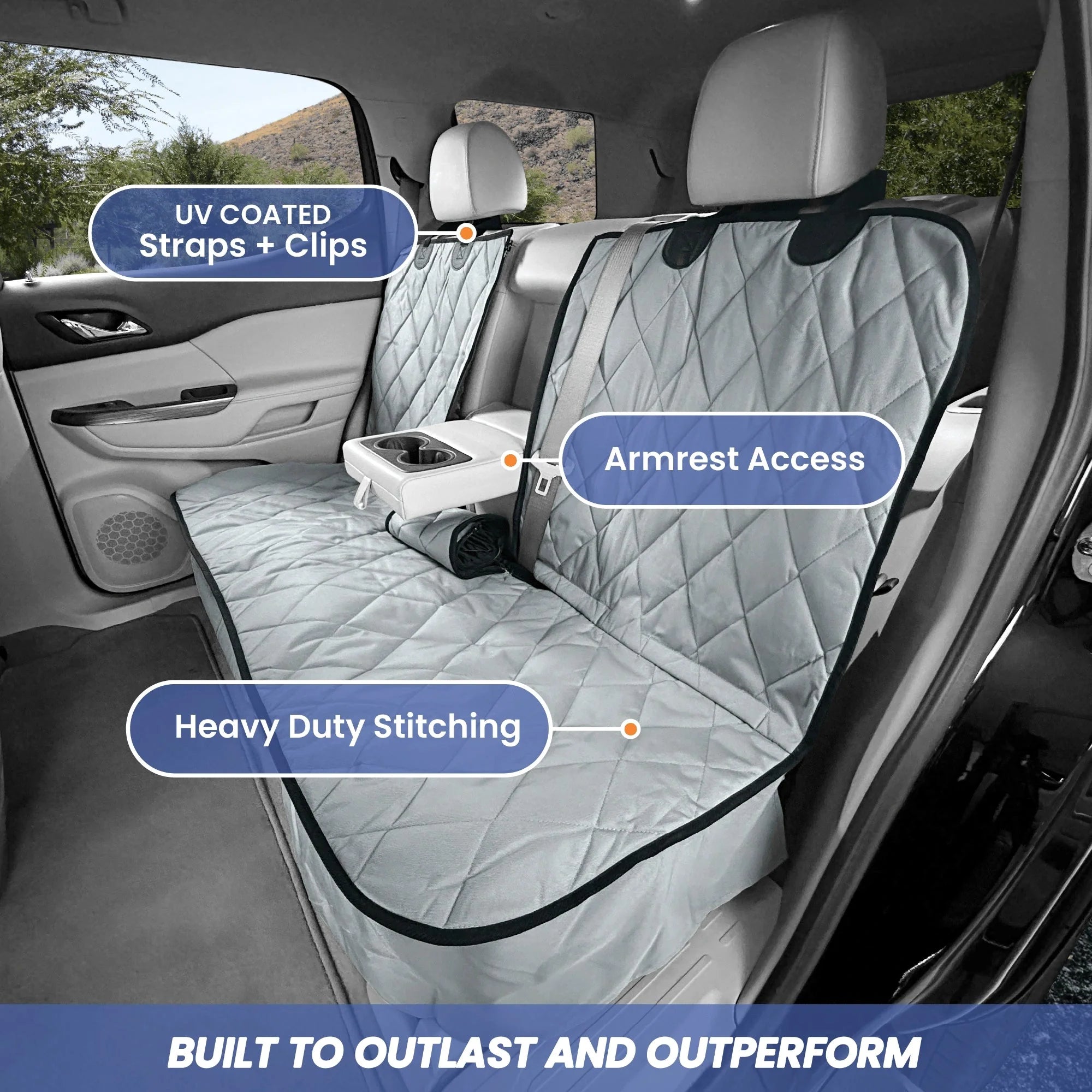 4Knines Rear Seat Cover for Fold Down Seats - No Hammock - XL