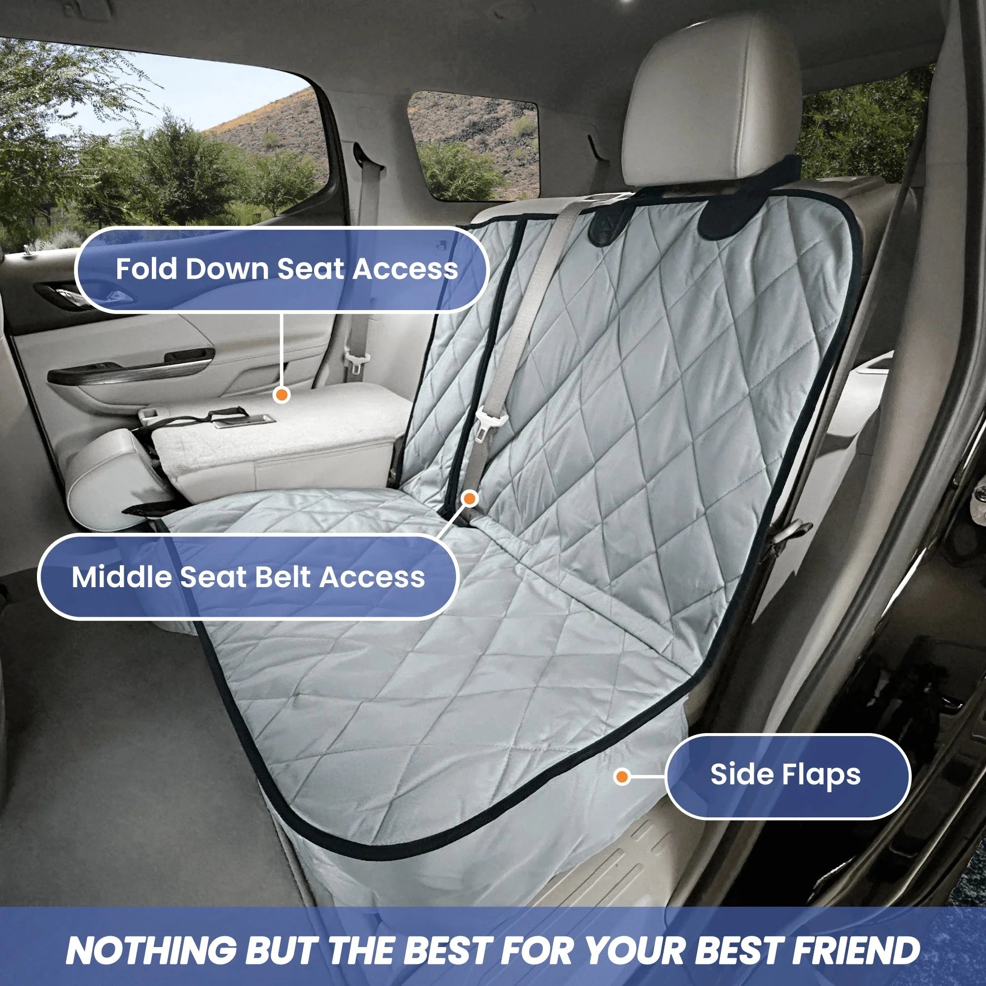 4Knines Rear Seat Cover for Fold Down Seats - No Hammock - XL