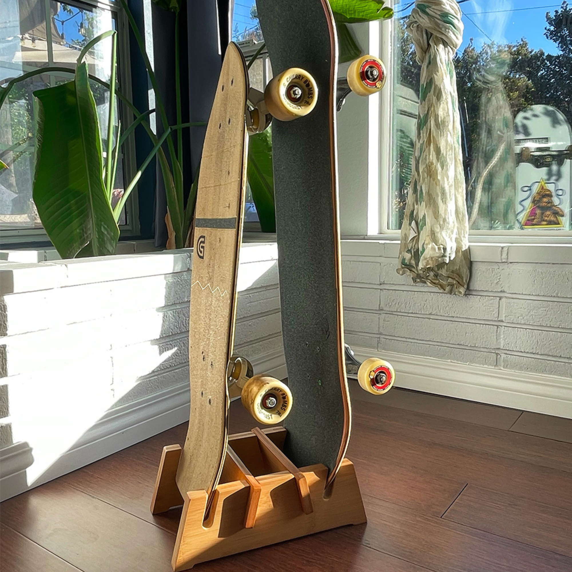 COR Surf Double Bamboo Skateboard Floor Stand — view 2