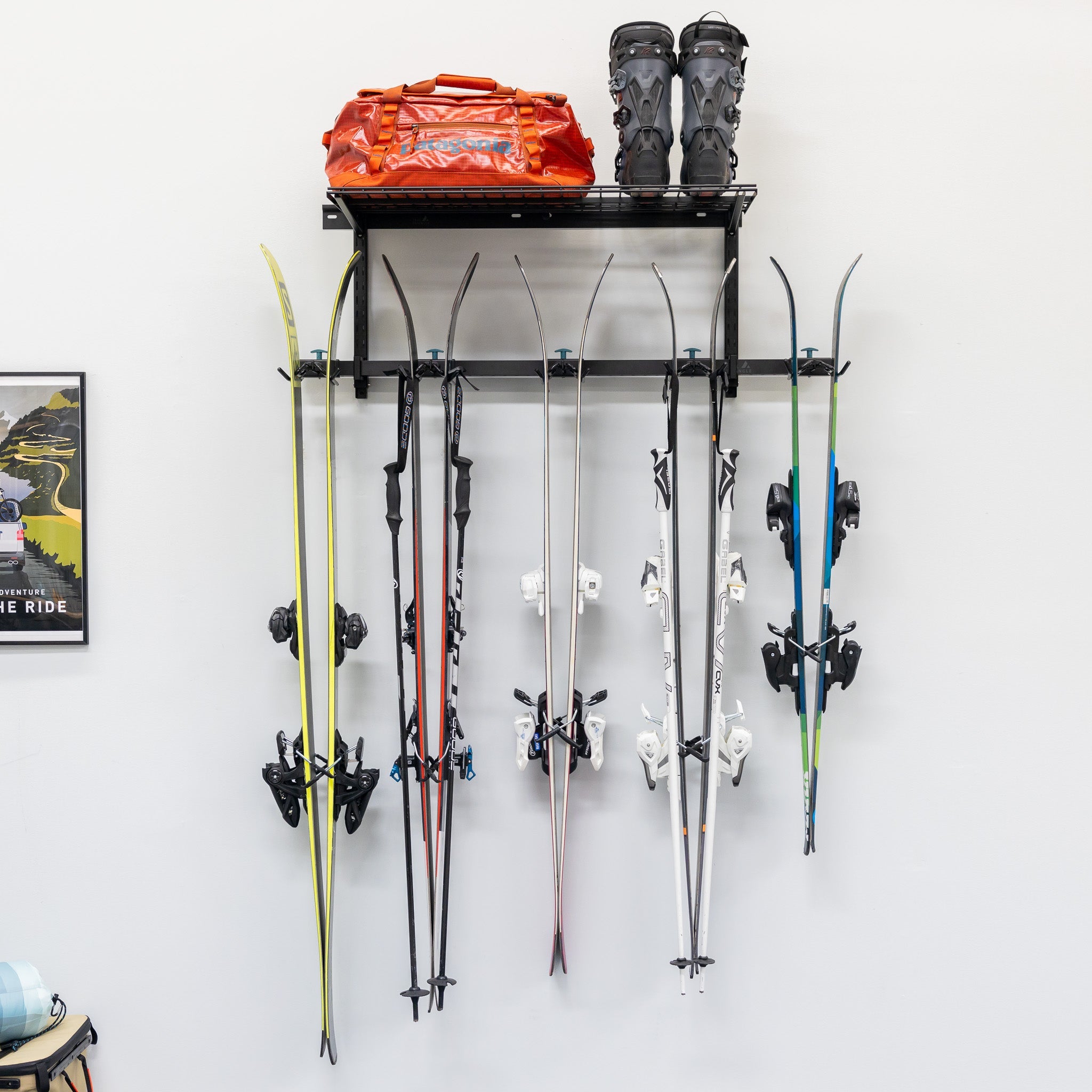 StoreYourBoard Lone Peak 5-Pair Ski Rack & Shelf — product view 1