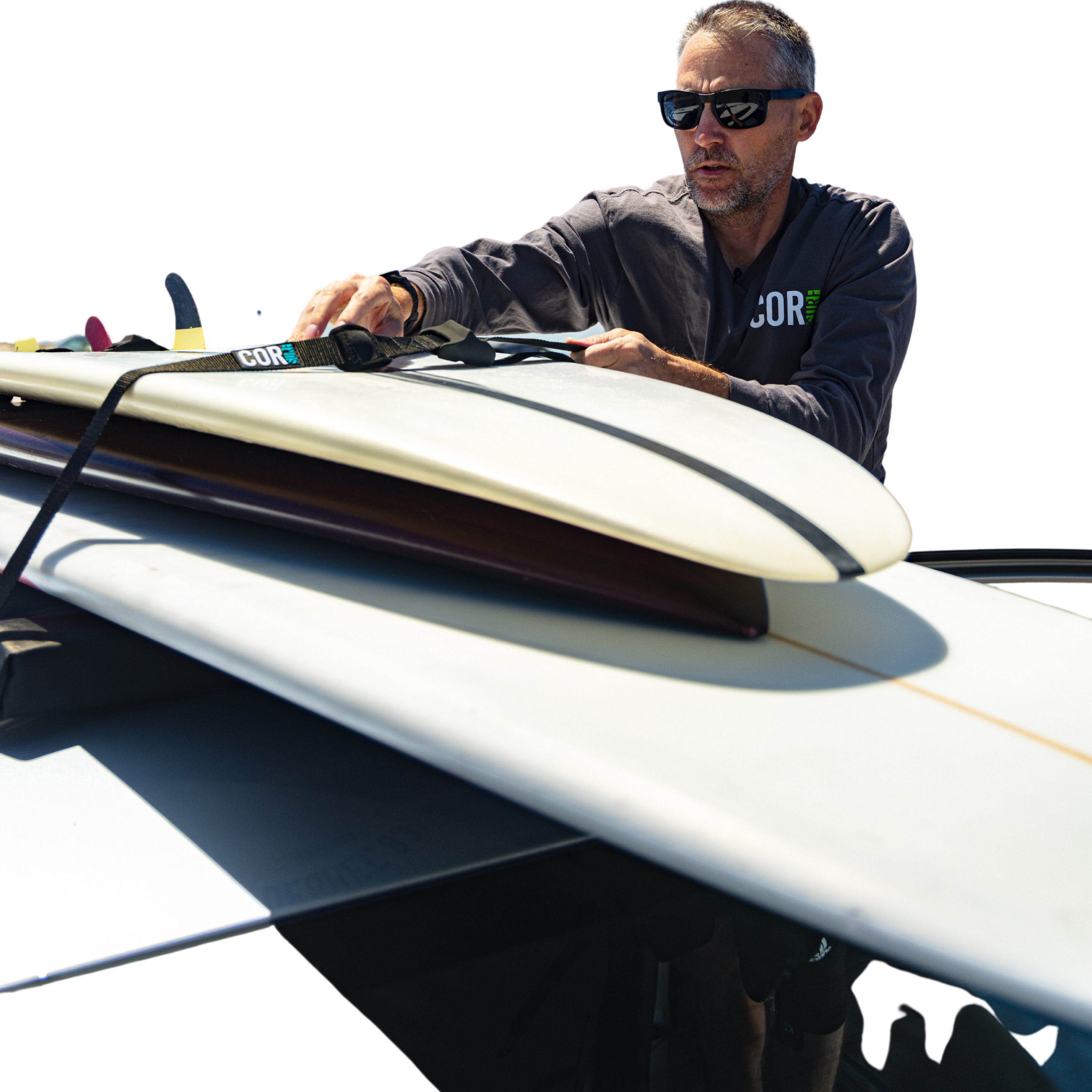 COR Surf Soft Car Racks | Universal Fit Roof Rack for Surf, SUP Canoe or Kayak — view 2