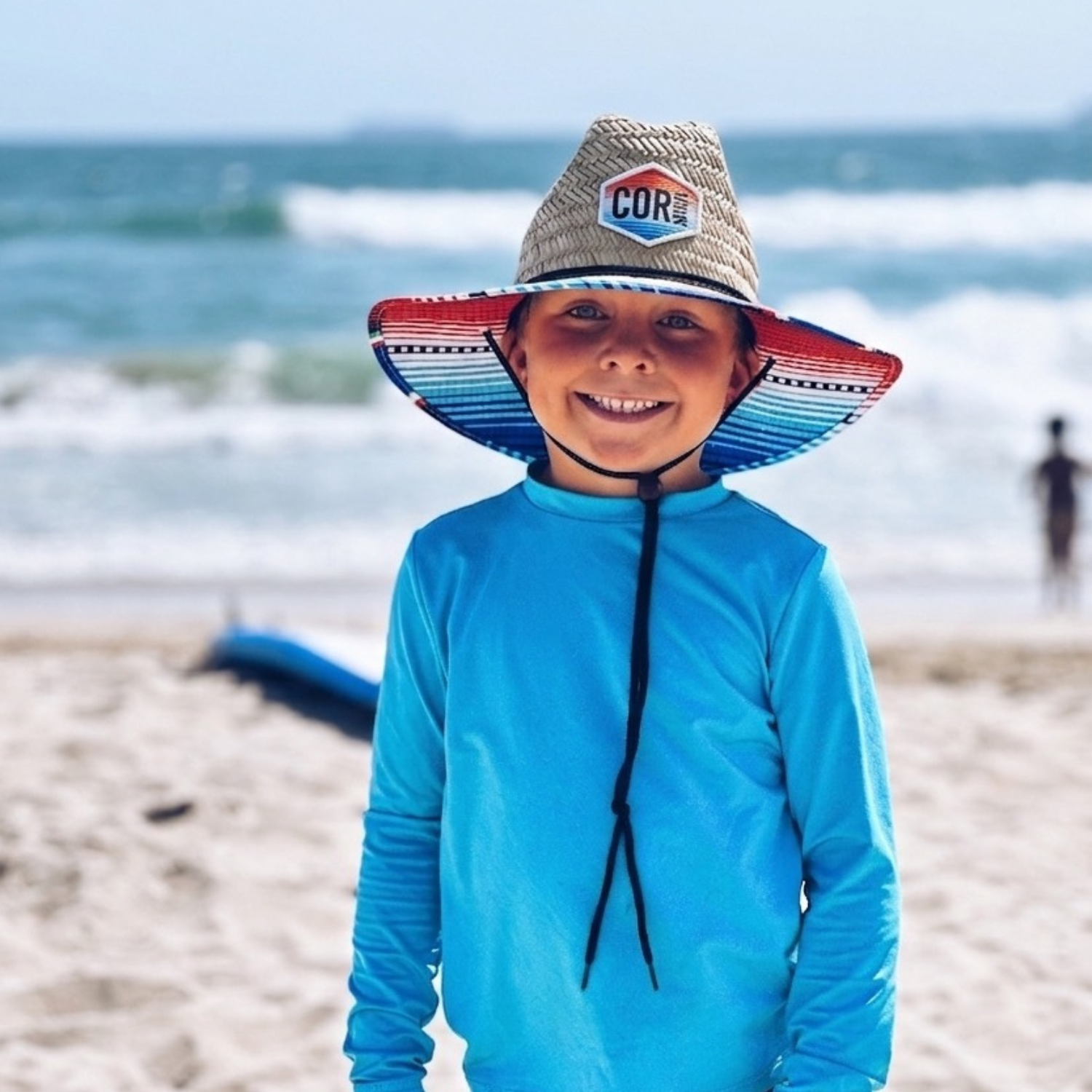 COR Surf Kids Straw Hat Summer Beach Hat for Boys and Girls - Sarape — view 3