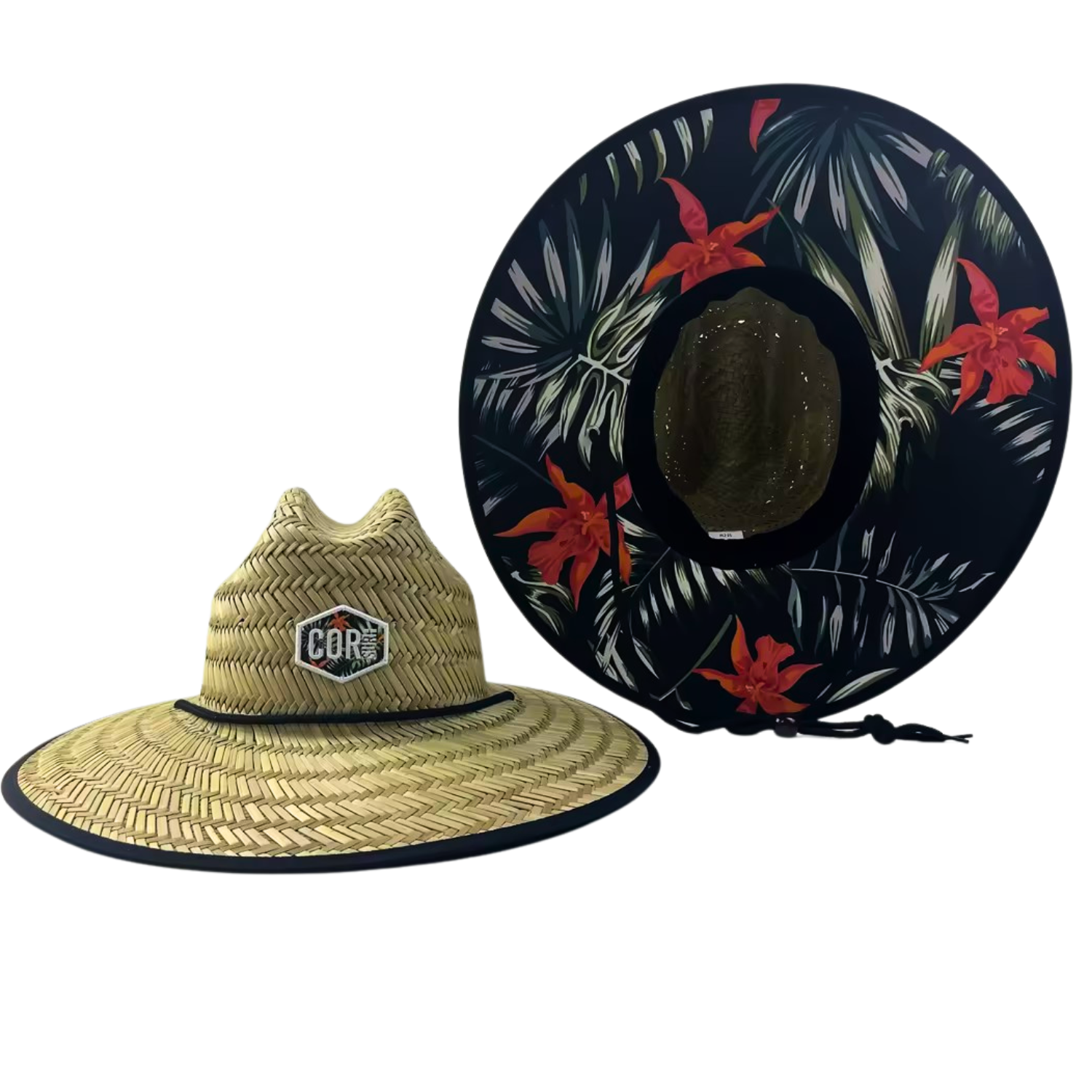 COR Surf Straw Lifeguard Beach Hats for Adults - Kauai