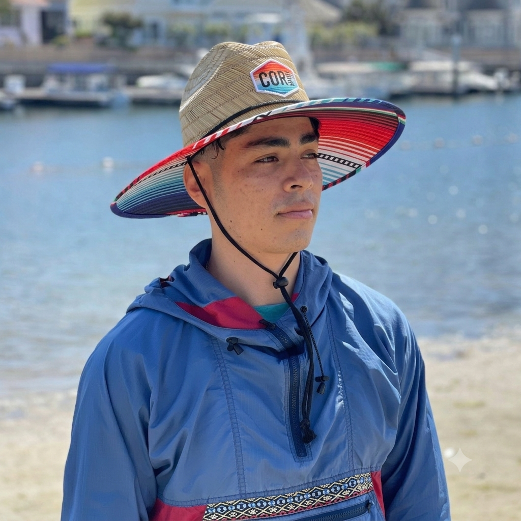 COR Surf Straw Lifeguard Sun Beach Hats for Adults - Sarape — view 2