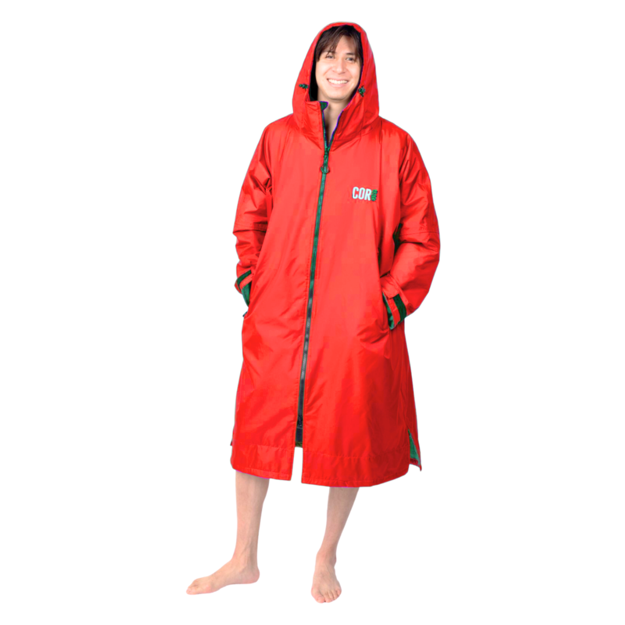 COR Surf Waterproof Swim Parka (Red) — view 8