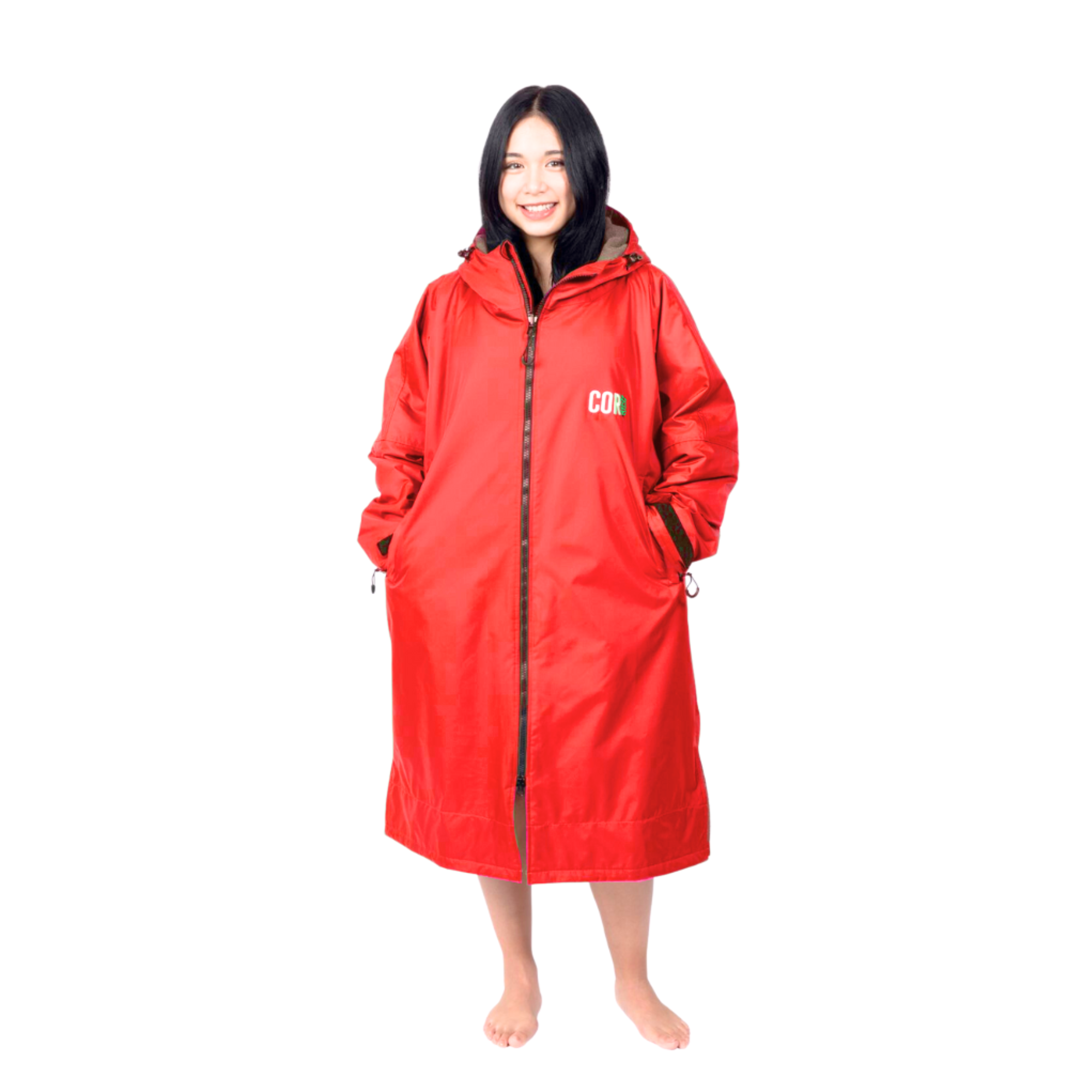 COR Surf Waterproof Swim Parka (Red) — view 7
