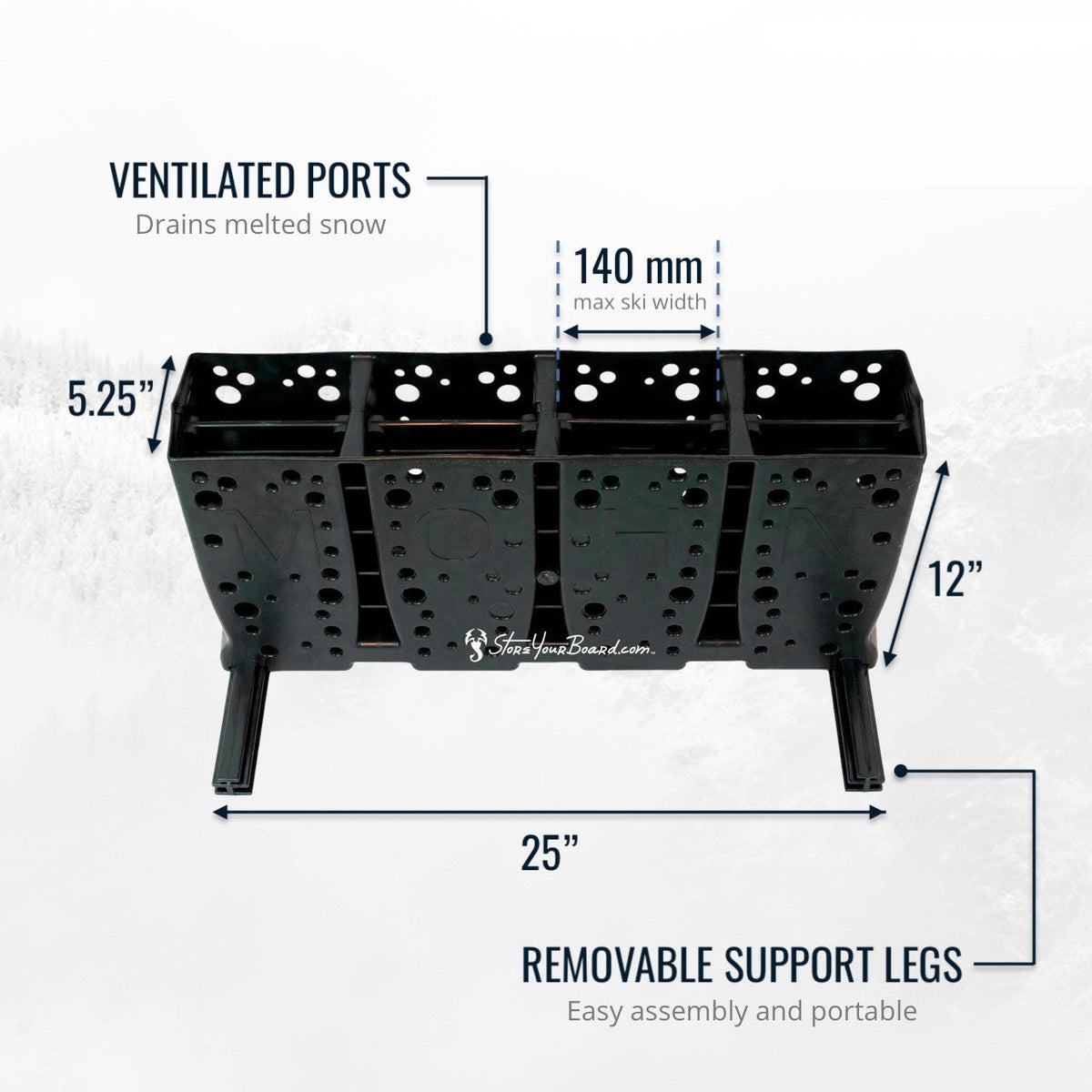 Telluride Ski Storage Rack for Rental Shops | Holds up to 16 Pairs of Skis - product view 6