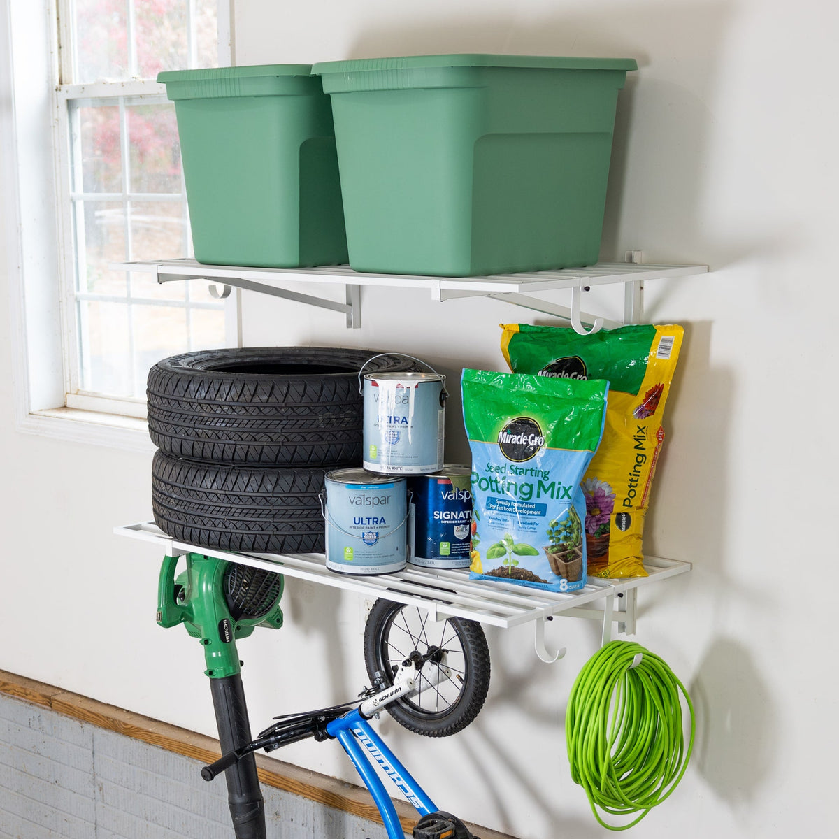 2' x 4' Bristol Garage Wall Mount Shelves | 2 Pack | White - product view 1