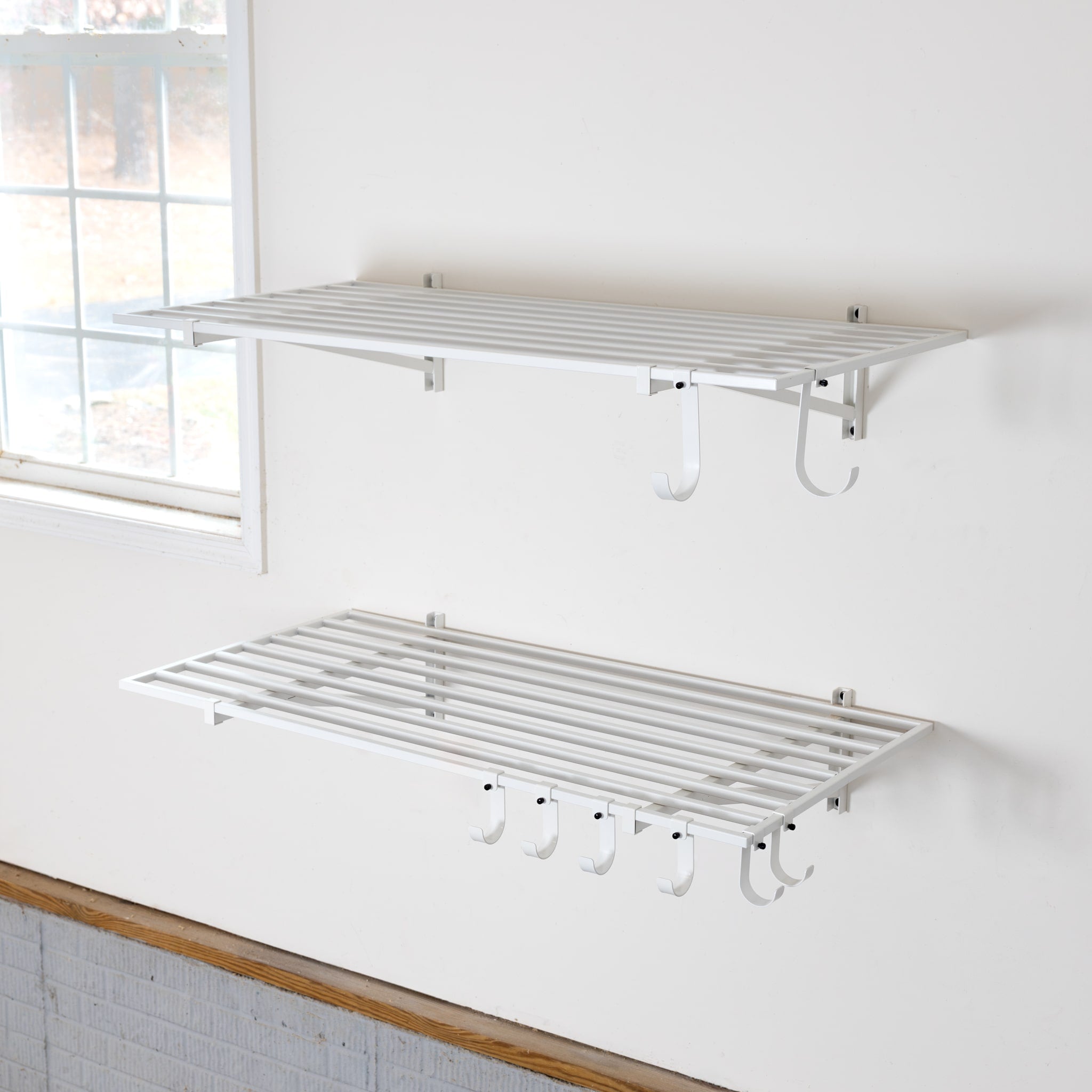 2' x 4' Bristol Garage Wall Mount Shelves | 2 Pack | White - product view 2