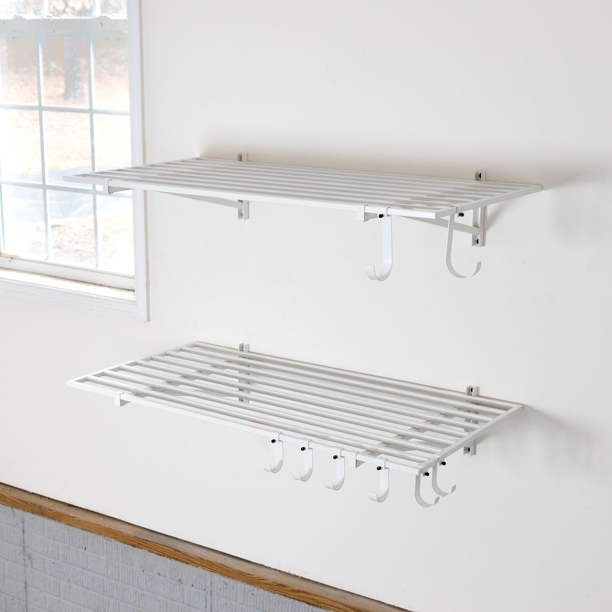 2' x 4' Bristol Garage Wall Mount Shelves | 2 Pack | White - product view 2