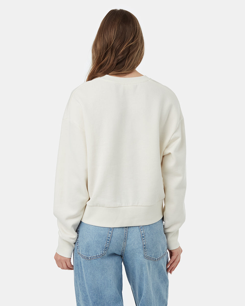 Tentree Women's TreeFleece Notch Neck Crew - Undyed