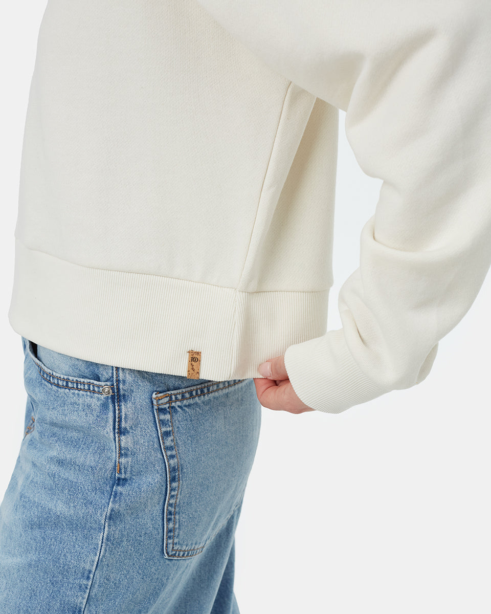 Tentree Women's TreeFleece Notch Neck Crew - Undyed
