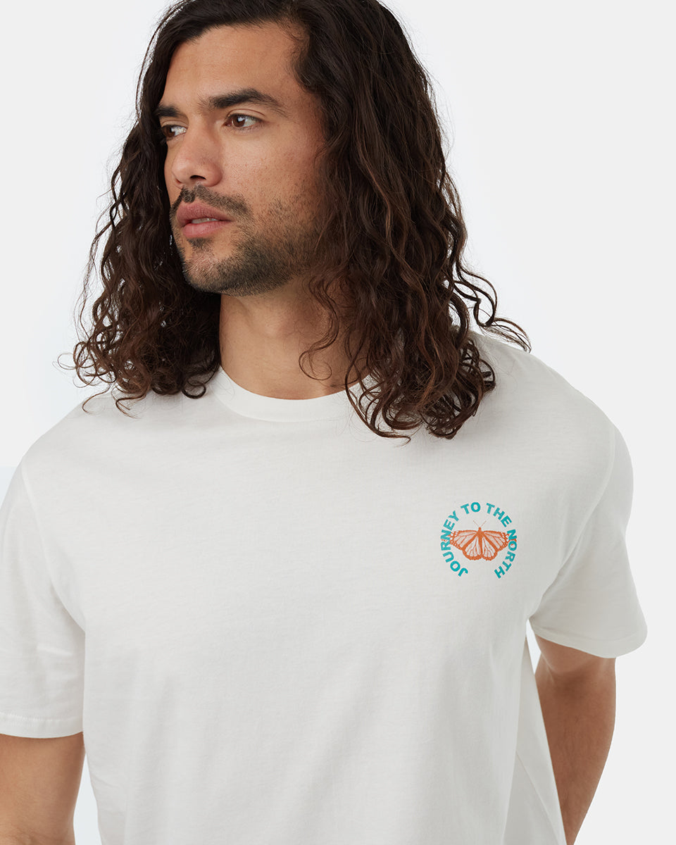 Tentree Ungendered Monarch Highway T-Shirt - Cloud White Firecracker