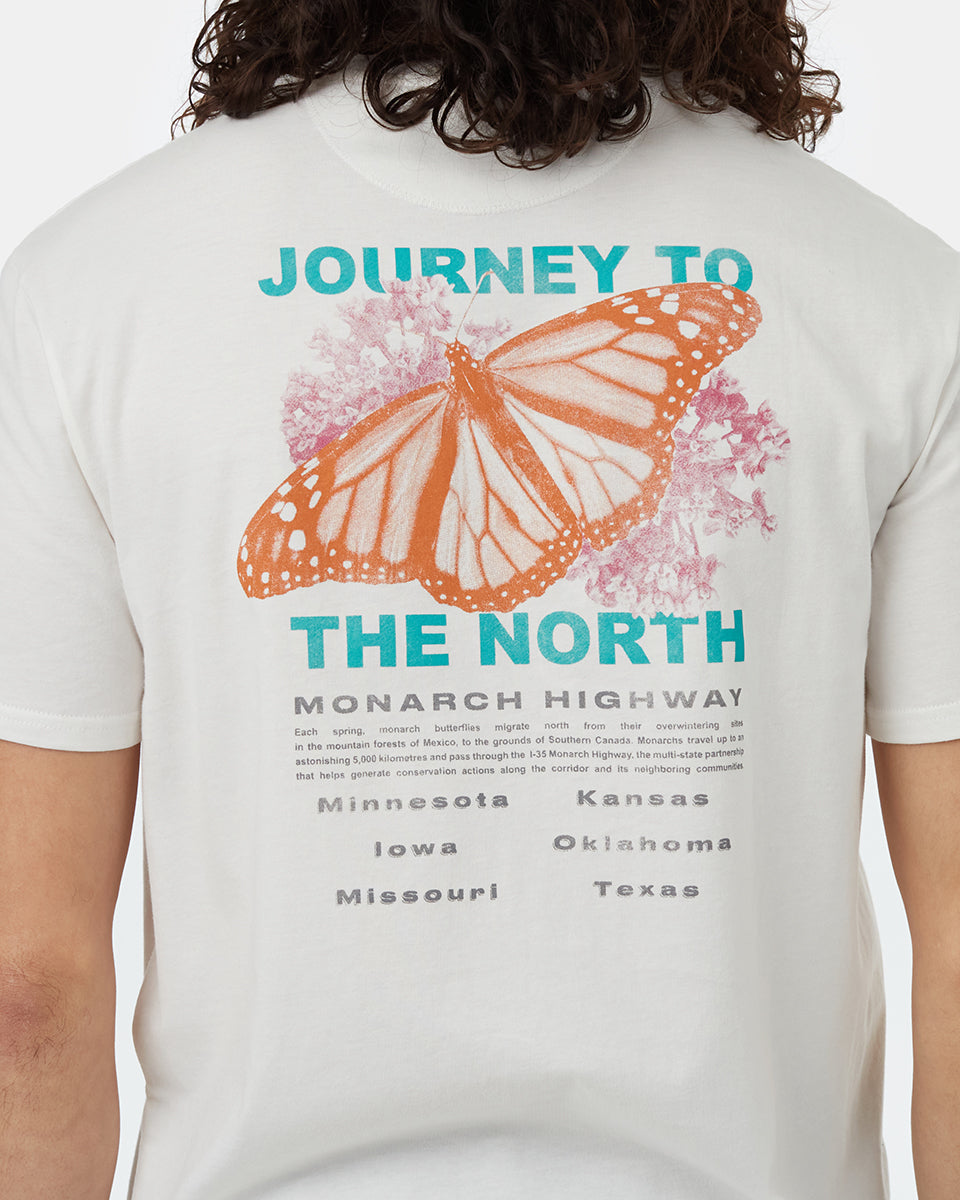 Tentree Ungendered Monarch Highway T-Shirt - Cloud White Firecracker
