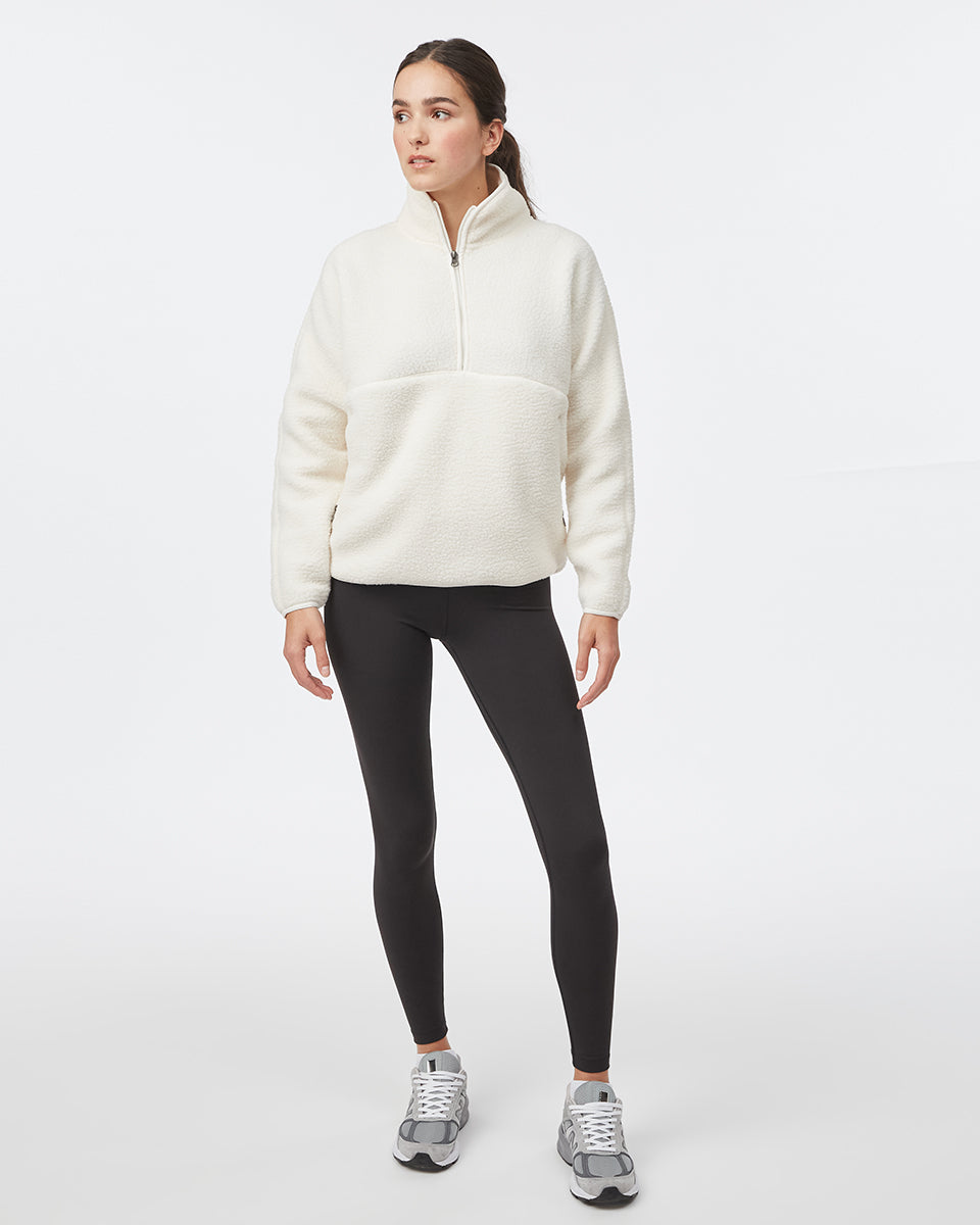 Tentree Women's Ecoloft Half Zip - Cloud White