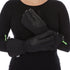 winter guide glove heavyweight wool waterproof glove, worn pair with crossed arms, palm view