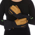 winter guide glove heavyweight wool waterproof glove, worn pair with crossed arms, back view