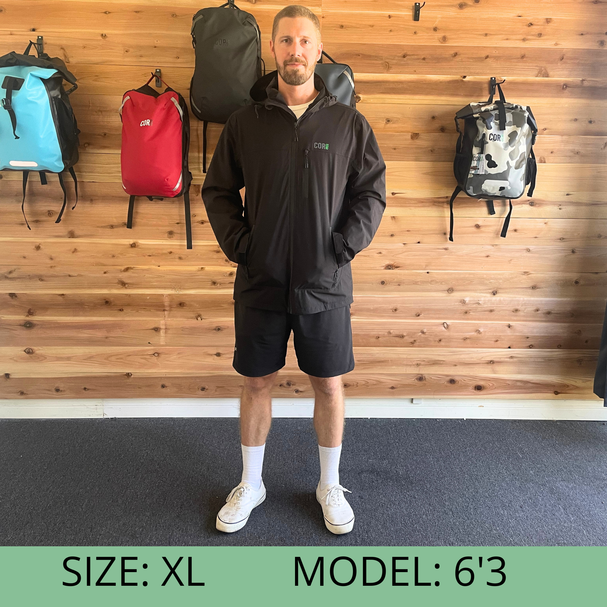 COR Surf The Huakai Travel Rain Jacket - Black — view 9