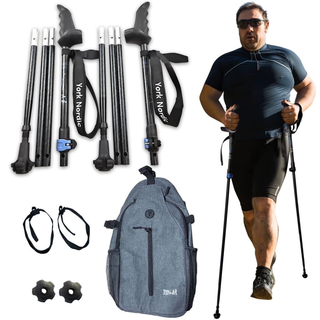 York Nordic Motivator Super Duty Swift Connect Travel Poles by York Nordic