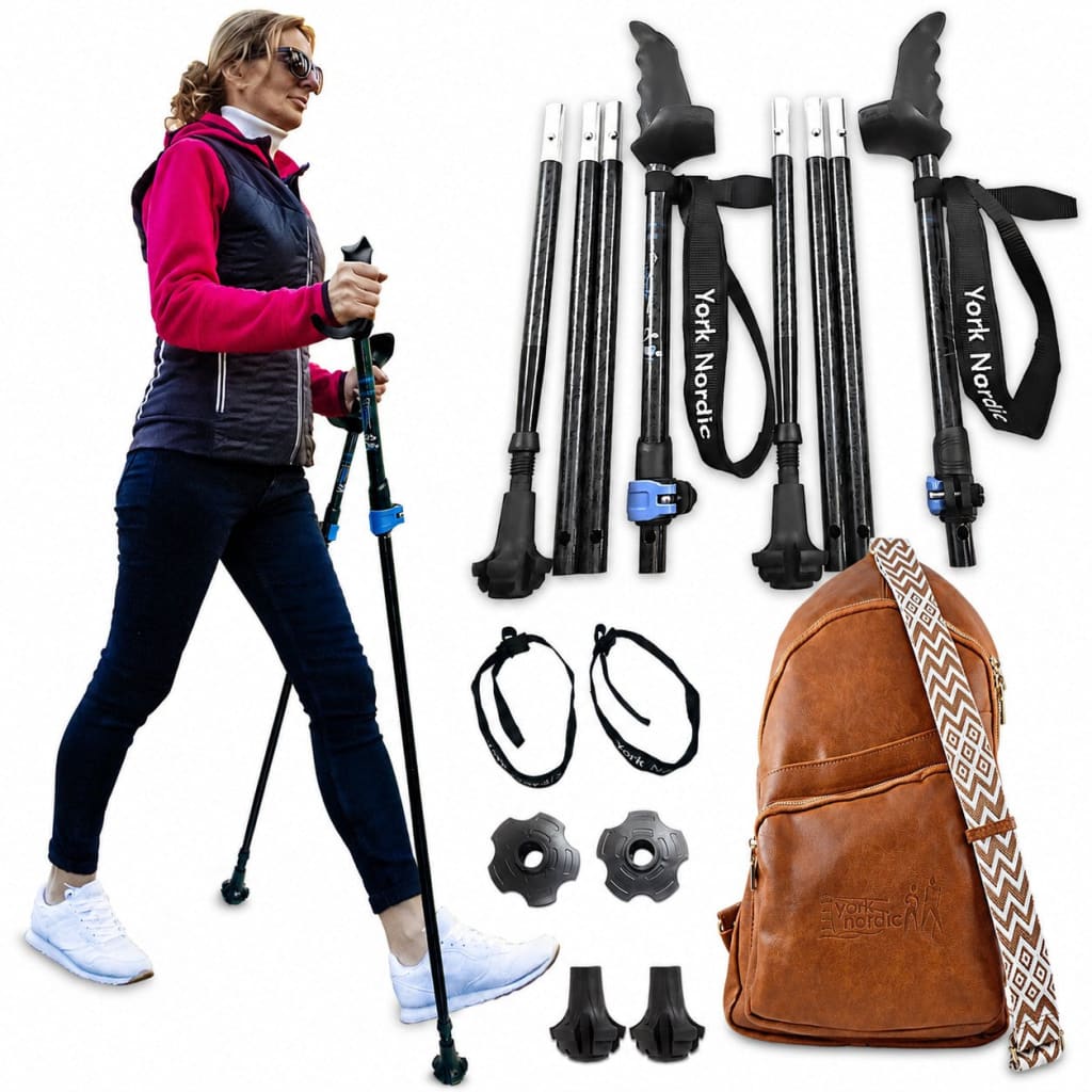 York Nordic Motivator Swift Connect Travel Poles by York Nordic