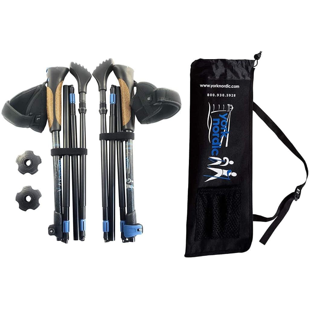 York Nordic Folding Travel Walking & Hiking Poles by York Nordic