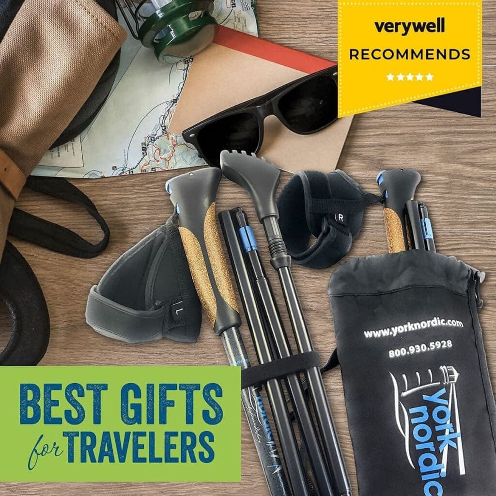York Nordic Folding Travel Walking & Hiking Poles by York Nordic